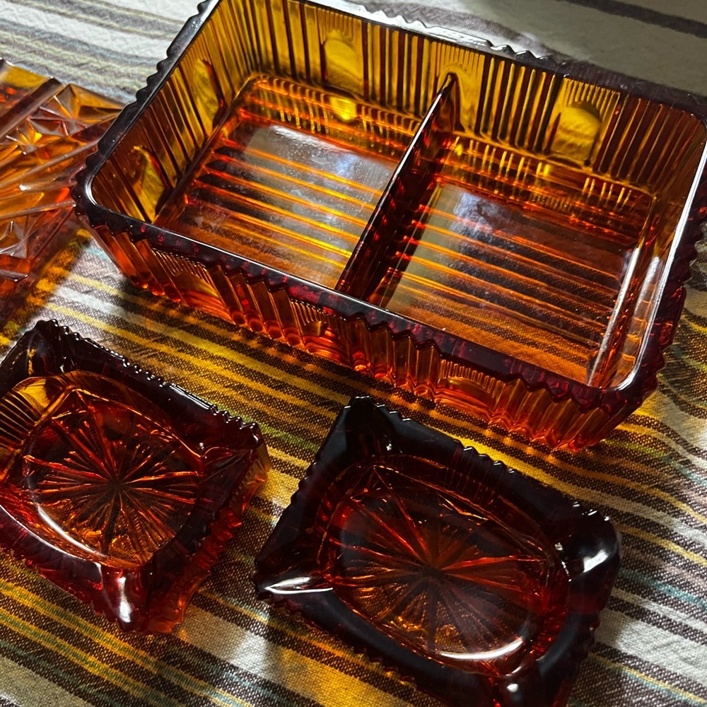 Fostoria Glass trinket/smoking set